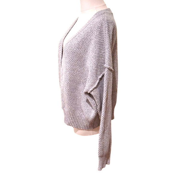 Sincerely Jules Gray Relaxed Drop Shoulder Cardigan Large Academia Preppy - Picture 5 of 9